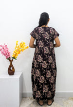 MANGAI Alpine Premium Embroidery Work Nighty for Women | Zipless Pleated Model | Beautiful Printed Design | Comfortable Premium Nightwear (CMC)