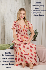 ALPINE Smocking Nighty | Beautiful Pleated Design | Side Pocket | Stylish Nighty for Trendy Women's | Your Perfect Nightwear Collection's (ALS)