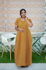 MANGAI Premium Cotton 60Inch Nighties - Fancy Neck | With Side Pocket | Shrinkage Free Nighties | Stylish Collection's for Trendy Women's - (60IN-FFN)