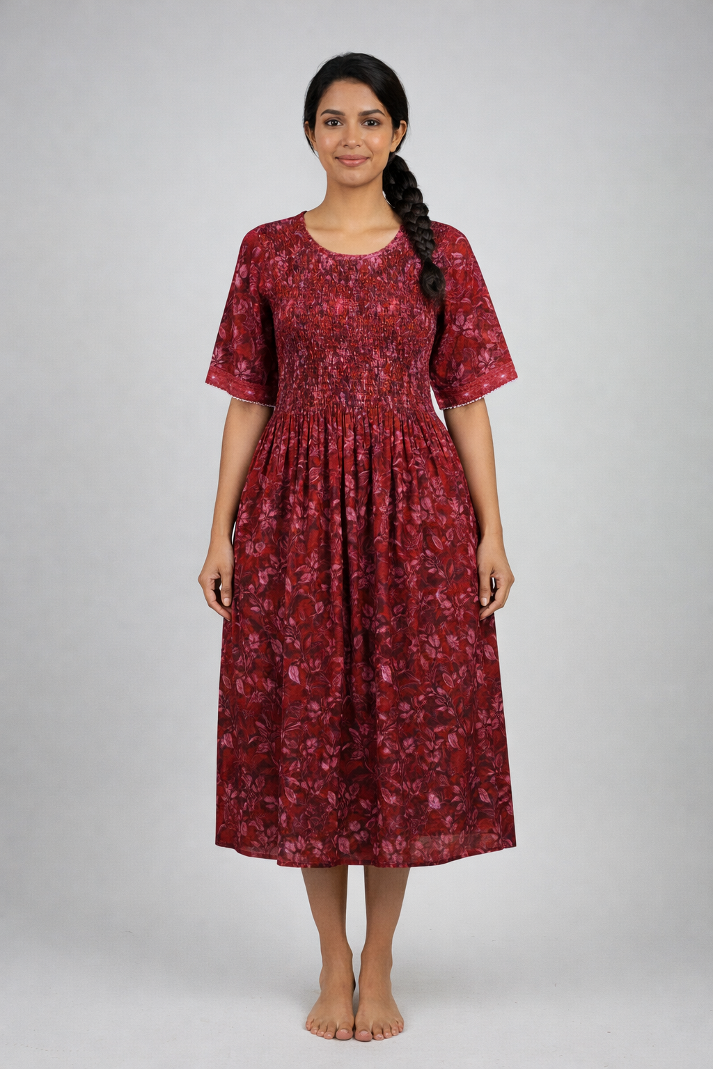 Soft Cotton Stretchable Smoking Nighties for New Arrivals | Daily Comforts & Light Weighted Elastic Nighties | Pleated Style | Casual Daily wear Nightwear for Trendy Women's (SCT)