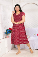 Alpine Smocking Maxi Frock Model Nightgown for Trendy Women's & Teenage Girl's | Stretchable Comfort to Body Fit | Side Pocket & Stylish Round Neck MAXI Gown for Women's Teenage Girl's (ASM)