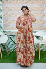 MANGAI Premium Cotton Printed Pleated Model Half Sleeve 3XL Size Nighties - Fancy Neck | With Side Pocket |Shrinkage Free Nighties | Trendy Collection's for Stylish Women's (3XL-SBS)