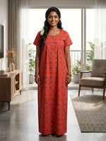 MANGAI New Regular Fit Cotton PrintedNighties - All Over Printed Stylish Nightwear for Stylish Women | Beautiful Nighties for Stylish Women's (ATR)