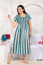 Alpine Smocking Maxi Frock Model Nightgown for Trendy Women's & Teenage Girl's | Stretchable Comfort to Body Fit | Side Pocket & Stylish Round Neck MAXI Gown for Women's Teenage Girl's (ASM)