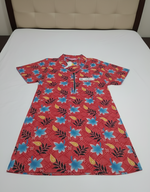 MANGAI Daily Wear Casual Comfort Fit Cotton Printed Nighties | Front open Zipper Model| Slit Open & Neck Collar Comfort Fit Daily Wear Nighties (DRN)