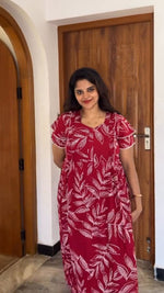 MANGAI Rayon Frock Nighties | Front Open Lengthy Zipper Comforts Feeding | Fancy Double Layered Sleeve's | Post & Pre Pregnancy's and Casual Wear | Side Pocket |Versatile Rayon Frock Night Gown's for Stylish Women's (RPW)