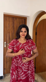 MANGAI Rayon Frock Nighties | Front Open Lengthy Zipper Comforts Feeding | Fancy Double Layered Sleeve's | Post & Pre Pregnancy's and Casual Wear | Side Pocket |Versatile Rayon Frock Night Gown's for Stylish Women's (RPW)