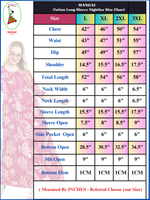 MANGAI Premium Cotton Printed Regular Comfort Long Sleeve Model Size Nighties - Fancy Neck | With Side Pocket |Shrinkage Free Nighties | Trendy Collection's for Stylish Women's (TFS)