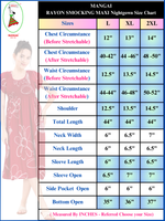 MANGAI Premium Rayon MAXI Frock Smocking Night Gown | Stretchable & Comfort Fit | Fancy Pleated Style with Side Pocket | Round Neck Nightwear for Stylish Women (SRM)