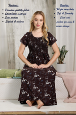 ALPINE Smocking Nighty | Beautiful Pleated Design | Side Pocket | Stylish Nighty for Trendy Women's | Your Perfect Nightwear Collection's (ALS)