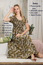 ALPINE Smocking Nighty | Beautiful Pleated Design | Side Pocket | Stylish Nighty for Trendy Women's | Your Perfect Nightwear Collection's (ALS)