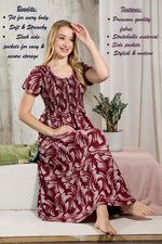 ALPINE Smocking Nighty | Beautiful Pleated Design | Side Pocket | Stylish Nighty for Trendy Women's | Your Perfect Nightwear Collection's (ALS)