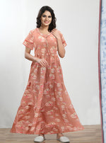 Stylish Arrivals NewFULL FROCK Model Nighties| Fancy Sleeves & Neck Pattern| Side Pocket with Back Tie Rope | Perfect Nightwear Trendy Women's (AFK)