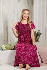 ALPINE Smocking Nighty | Beautiful Pleated Design | Side Pocket | Stylish Nighty for Trendy Women's | Your Perfect Nightwear Collection's (ALS)