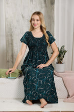 ALPINE Smocking Nighty | Beautiful Pleated Design | Side Pocket | Stylish Nighty for Trendy Women's | Your Perfect Nightwear Collection's (ALS)