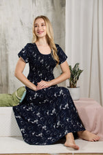 ALPINE Smocking Nighty | Beautiful Pleated Design | Side Pocket | Stylish Nighty for Trendy Women's | Your Perfect Nightwear Collection's (ALS)