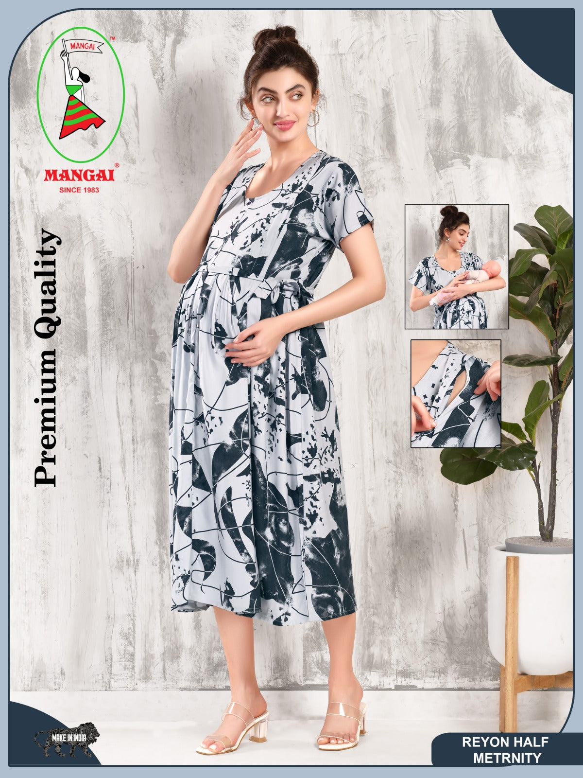 New Arrivals 4-IN-ONE MAXI Mom's Feeding & Casual Wear | Stylish Maxi Style | Invisible Feeding Zipper | Perfect Pre & Post Pregnancy Wear (MAXI 4-IN-ONE)