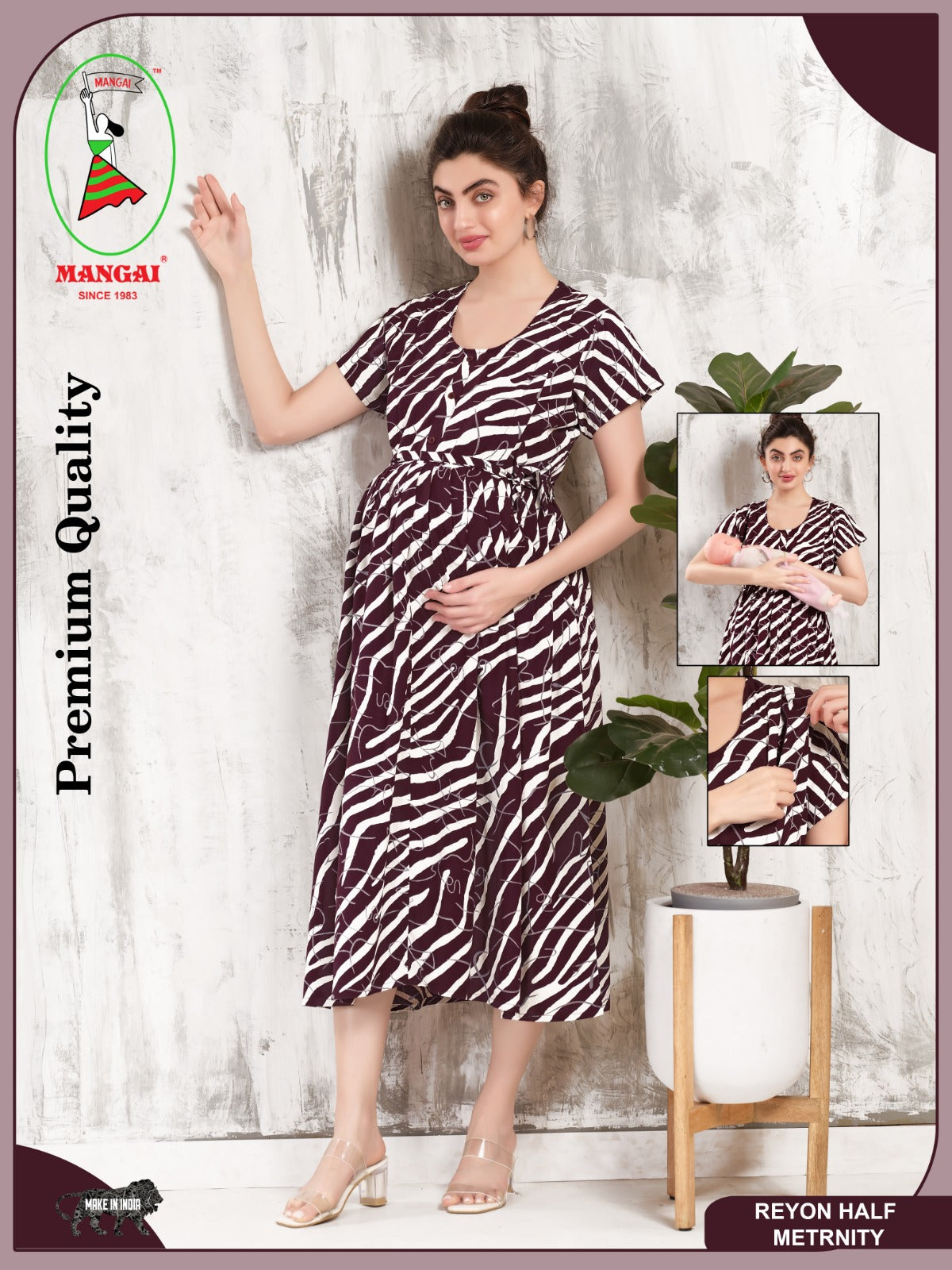 New Arrivals 4-IN-ONE MAXI Mom's Feeding & Casual Wear | Stylish Maxi Style | Invisible Feeding Zipper | Perfect Pre & Post Pregnancy Wear (MAXI 4-IN-ONE)