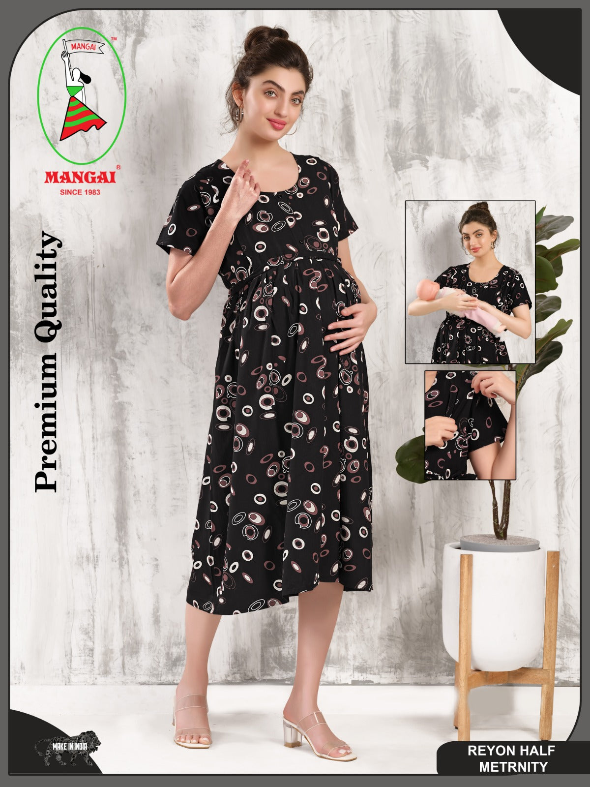 New Arrivals 4-IN-ONE MAXI Mom's Feeding & Casual Wear | Stylish Maxi Style | Invisible Feeding Zipper | Perfect Pre & Post Pregnancy Wear (MAXI 4-IN-ONE)