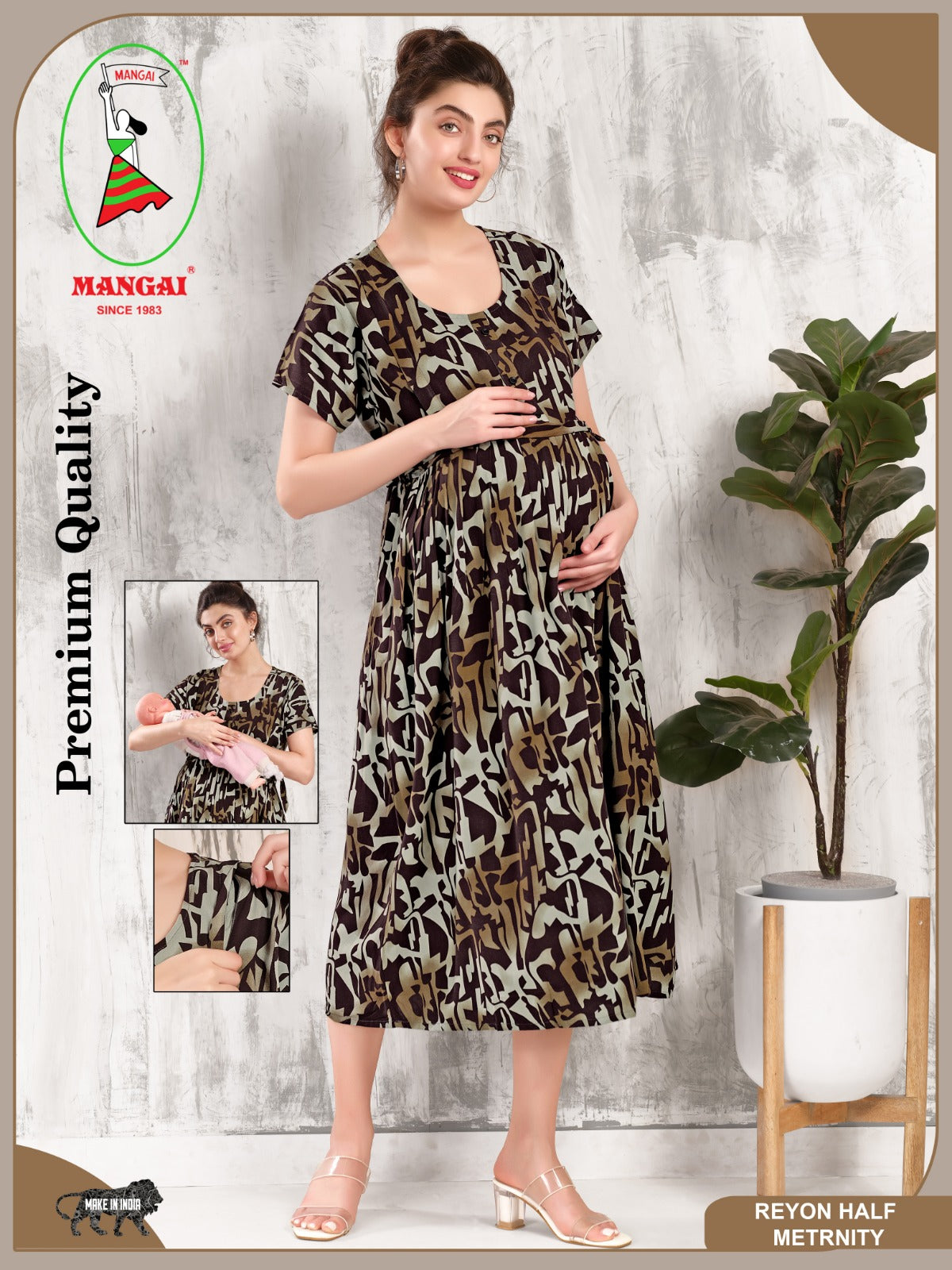 New Arrivals 4-IN-ONE MAXI Mom's Feeding & Casual Wear | Stylish Maxi Style | Invisible Feeding Zipper | Perfect Pre & Post Pregnancy Wear (MAXI 4-IN-ONE)