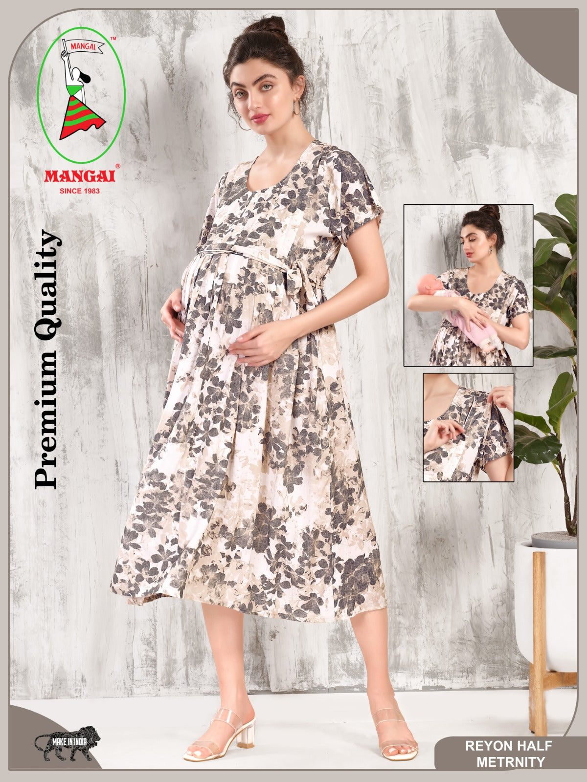 New Arrivals 4-IN-ONE MAXI Mom's Feeding & Casual Wear | Stylish Maxi Style | Invisible Feeding Zipper | Perfect Pre & Post Pregnancy Wear (MAXI 4-IN-ONE)