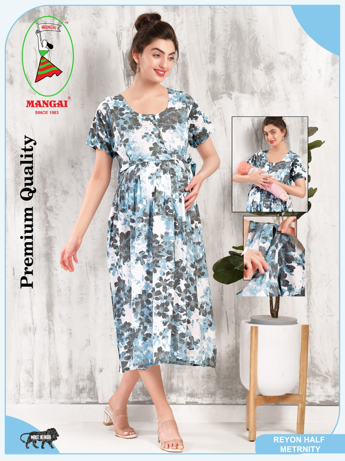 New Arrivals 4-IN-ONE MAXI Mom's Feeding & Casual Wear | Stylish Maxi Style | Invisible Feeding Zipper | Perfect Pre & Post Pregnancy Wear (MAXI 4-IN-ONE)