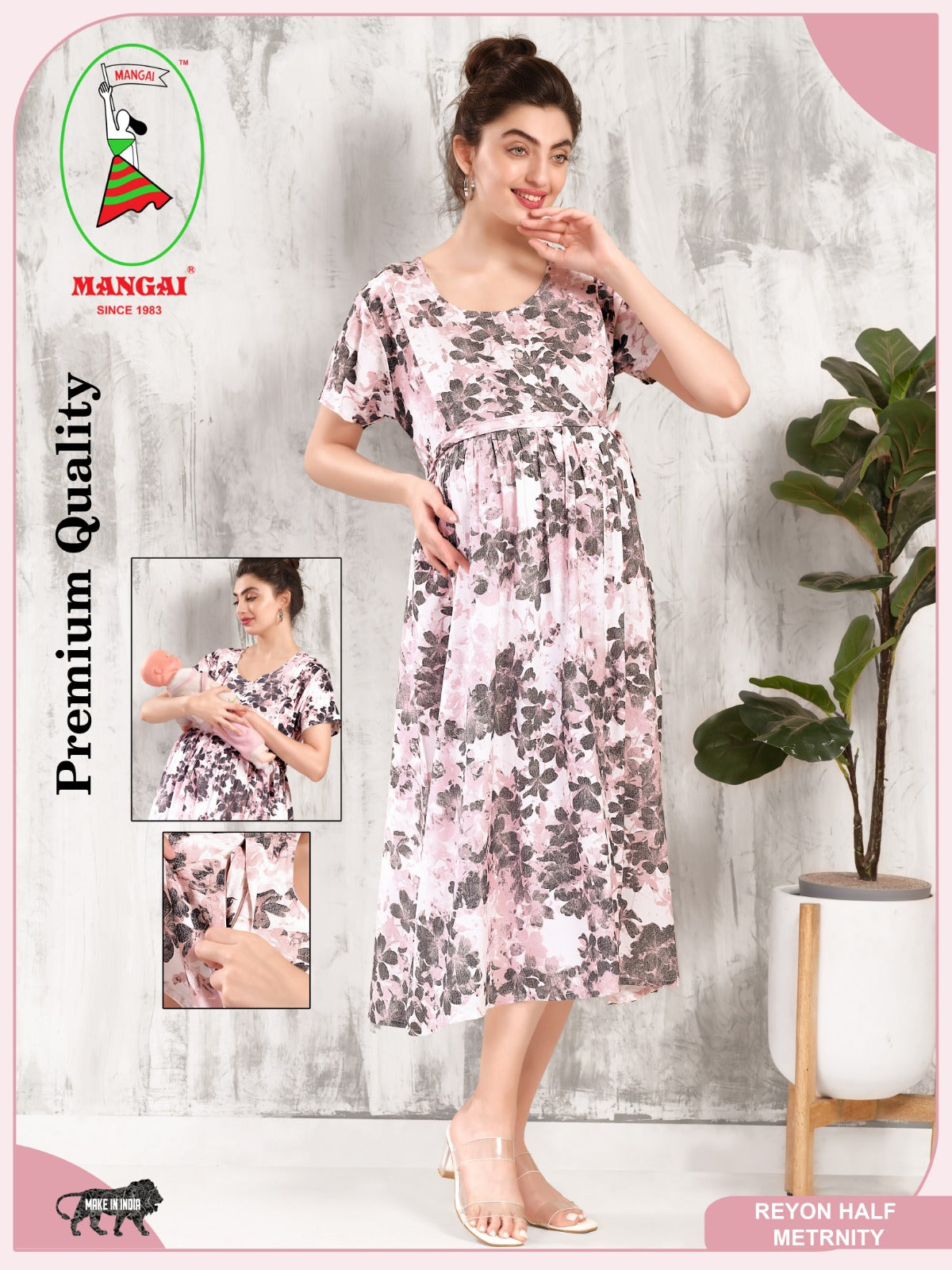 New Arrivals 4-IN-ONE MAXI Mom's Feeding & Casual Wear | Stylish Maxi Style | Invisible Feeding Zipper | Perfect Pre & Post Pregnancy Wear (MAXI 4-IN-ONE)