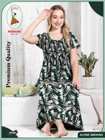 ALPINE Smocking Nighty | Beautiful Pleated Design | Side Pocket | Stylish Nighty for Trendy Women's | Your Perfect Nightwear Collection's (ALS)