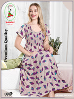 ALPINE Smocking Nighty | Beautiful Pleated Design | Side Pocket | Stylish Nighty for Trendy Women's | Your Perfect Nightwear Collection's (ALS)