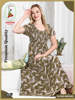 ALPINE Smocking Nighty | Beautiful Pleated Design | Side Pocket | Stylish Nighty for Trendy Women's | Your Perfect Nightwear Collection's (ALS)