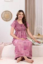 ALPINE Smocking Nighty | Beautiful Pleated Design | Side Pocket | Stylish Nighty for Trendy Women's | Your Perfect Nightwear Collection's (ALS)