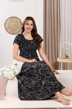 ALPINE Smocking Nighty | Beautiful Pleated Design | Side Pocket | Stylish Nighty for Trendy Women's | Your Perfect Nightwear Collection's (ALS)