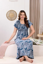 ALPINE Smocking Nighty | Beautiful Pleated Design | Side Pocket | Stylish Nighty for Trendy Women's | Your Perfect Nightwear Collection's (ALS)