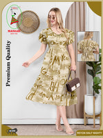 Rayon MAXI FROCK Model Nighties | Fancy Petal Sleeve | Fancy Neck & Side Pocket | Pleated Frock MAXI Style | Trendy Collection's for Stylish Women & Teenage Girl (PSG-H)