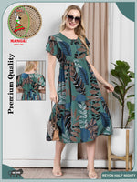 Rayon MAXI FROCK Model Nighties | Fancy Petal Sleeve | Fancy Neck & Side Pocket | Pleated Frock MAXI Style | Trendy Collection's for Stylish Women & Teenage Girl (PSG-H)