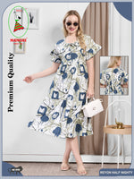 Rayon MAXI FROCK Model Nighties | Fancy Petal Sleeve | Fancy Neck & Side Pocket | Pleated Frock MAXI Style | Trendy Collection's for Stylish Women & Teenage Girl (PSG-H)