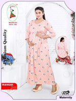 Soft Rayon4-IN-ONE Mom's Feeding & Casual Wear| Pre & Post Maternity Wear | Fancy Long Frock | Best Choice for Pregnancy Women (FIO-F)