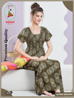 ALPINE Smocking Nighty | Beautiful Pleated Design | Side Pocket | Stylish Nighty for Trendy Women's | Your Perfect Nightwear Collection's (SAP)