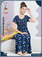 ALPINE Smocking Nighty | Beautiful Pleated Design | Side Pocket | Stylish Nighty for Trendy Women's | Your Perfect Nightwear Collection's (SAP)