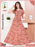 Stylish Arrivals Alpine Gathering Frock Model Night Gown's | Front Adjustable Gathering Style Rope Rope | Puff Sleeve | Trending Collection's for Stylish Women's (GFF)