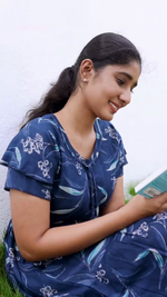 Stylish Alpine FULL FROCK Model Nighties| Fancy Sleeves & Neck Pattern| Side Pocket with Back Tie Rope | Perfect Nightwear Trendy Women's (FRK)