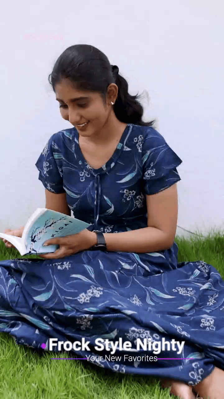 Stylish Alpine FULL FROCK Model Nighties| Fancy Sleeves & Neck Pattern| Side Pocket with Back Tie Rope | Perfect Nightwear Trendy Women's (FRK)