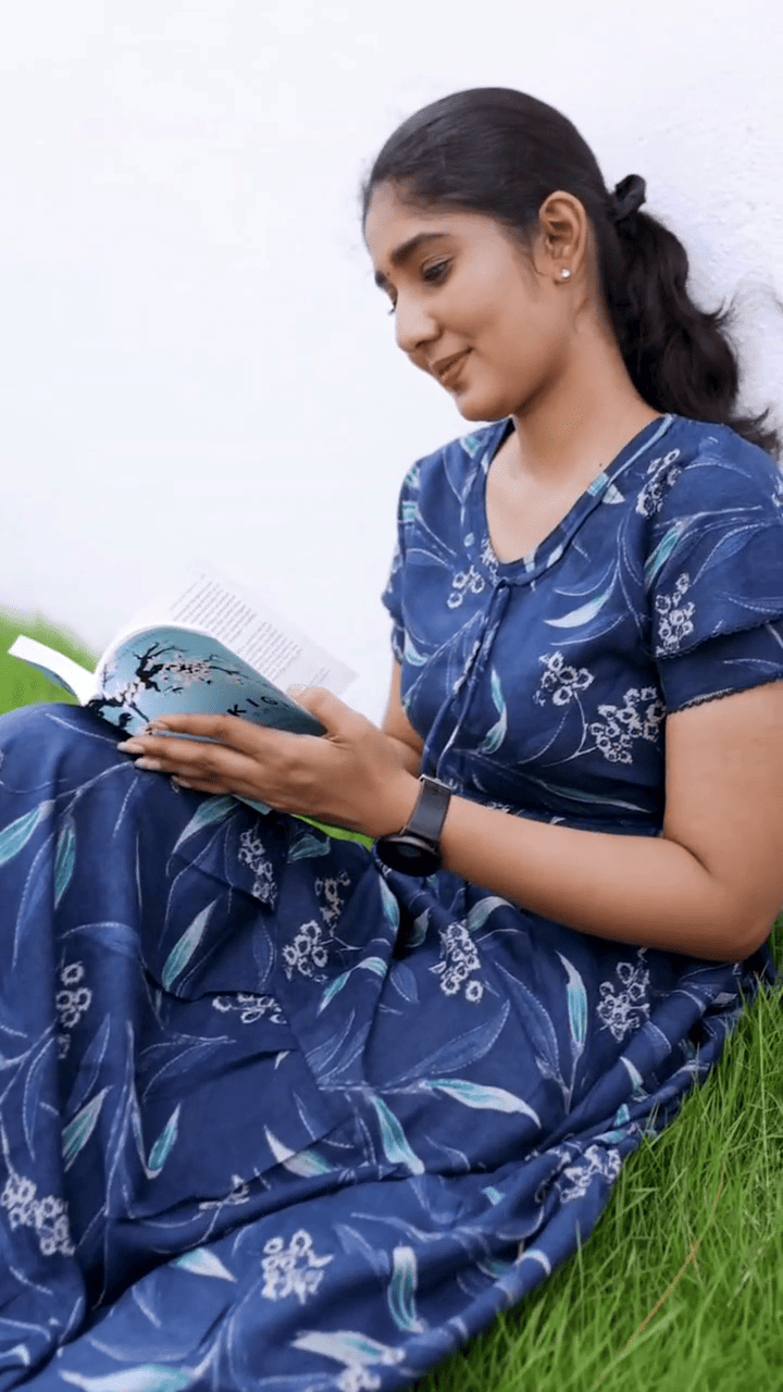 Stylish Alpine FULL FROCK Model Nighties| Fancy Sleeves & Neck Pattern| Side Pocket with Back Tie Rope | Perfect Nightwear Trendy Women's (FRK)