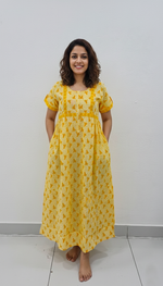 Cotton FROCK Model Casual Wear Nighties | Stylish Pleated Frock Style | Multipurpose Nighties | Pregnancy Wear | Pleated Model | Stylish Nighties for Stylish Women (PWC)