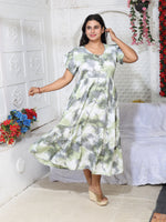 Rayon MAXI FROCK Model Nighties | Fancy Petal Sleeve | Fancy Neck & Side Pocket | Pleated Frock MAXI Style | Trendy Collection's for Stylish Women & Teenage Girl (FSF)