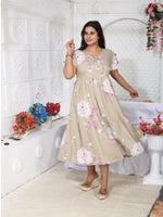 Rayon MAXI FROCK Model Nighties | Fancy Petal Sleeve | Fancy Neck & Side Pocket | Pleated Frock MAXI Style | Trendy Collection's for Stylish Women & Teenage Girl (FSF)