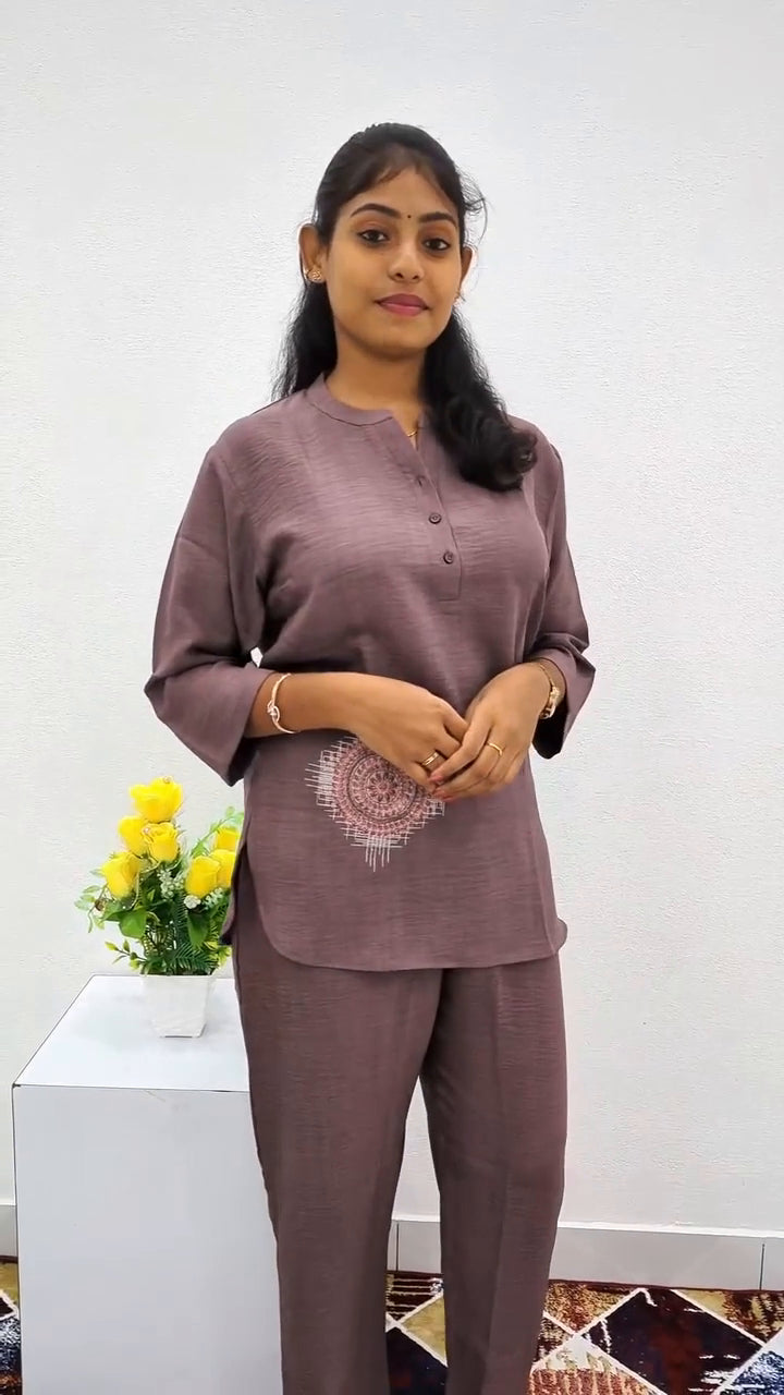 Premium Linen Cord Set Night Suits – Perfect Nightwear for Teenagers & Women (Linen Cord Set )