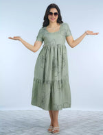 Rayon Festive Wear Floral Print Maxi Frock with Fancy Neck Mangai Nighties
