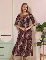 Coffee Brown Alpine Kurti with 3/4 long Sleeves - Mangai Nighties
