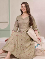 Half sleeve Alpine Kurti Style Nighties for Women - Mangai Nighties